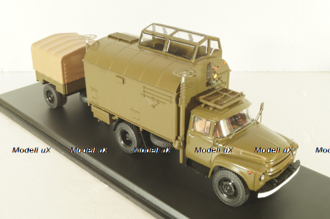 СКП-11(130) Стартовый командный пункт на шасси Зил-130 с прицепом 1962, хаки, военный, SSM7069, SSM 1:43