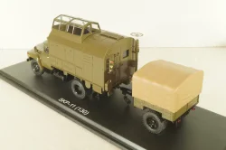 СКП-11(130) Стартовый командный пункт на шасси Зил-130 с прицепом 1962, хаки, военный, SSM7069, SSM 1:43