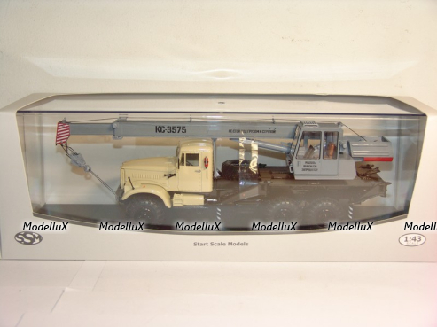 КРАЗ-255Б1 КС-3575 Автокран бежевый/серый, SSM1184, SSM 1:43