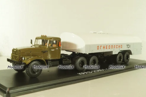 Краз-258Б1 с п/прицепом топливозаправщиком ТЗ-22, хаки/серый, SSM7071, SSM 1:43