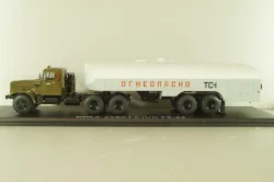 Краз-258Б1 с п/прицепом топливозаправщиком ТЗ-22, хаки/серый, SSM7071, SSM 1:43