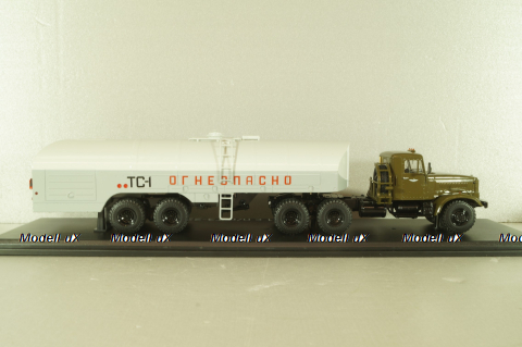 Краз-258Б1 с п/прицепом топливозаправщиком ТЗ-22, хаки/серый, SSM7071, SSM 1:43