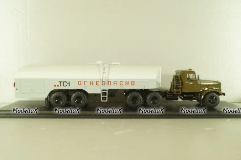 Краз-258Б1 с п/прицепом топливозаправщиком ТЗ-22, хаки/серый, SSM7071, SSM 1:43