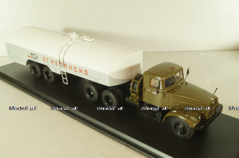 Краз-258Б1 с п/прицепом топливозаправщиком ТЗ-22, хаки/серый, SSM7071, SSM 1:43