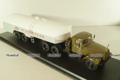 Краз-258Б1 с п/прицепом топливозаправщиком ТЗ-22, хаки/серый, SSM7071, SSM 1:43