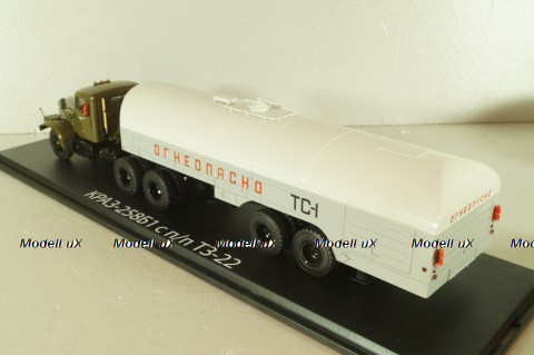 Краз-258Б1 с п/прицепом топливозаправщиком ТЗ-22, хаки/серый, SSM7071, SSM 1:43