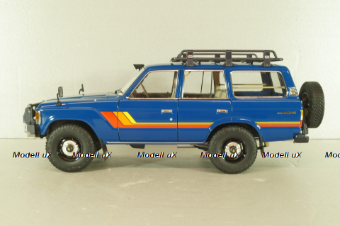 Toyota Land Cruiser 60 1981, blue, w/roof rack + (08956XBL), KYO8956XL, Kyosho 1:18