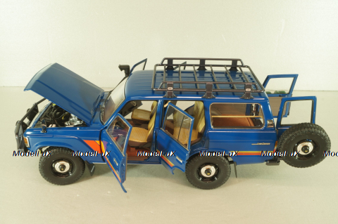 Toyota Land Cruiser 60 1981, blue, w/roof rack + (08956XBL), KYO8956XL, Kyosho 1:18