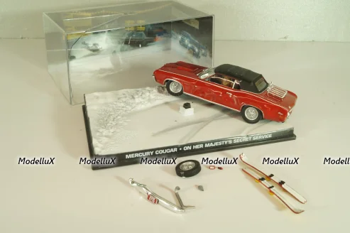 Mercury Cougar from movie "On her Majesty's secret service" 1969, red, James Bond Modellauto Collection №21, Altaya 1:43