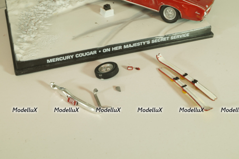 Mercury Cougar from movie "On her Majesty's secret service" 1969, red, James Bond Modellauto Collection №21, Altaya 1:43