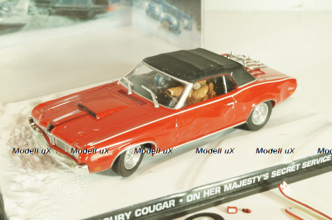Mercury Cougar from movie "On her Majesty's secret service" 1969, red, James Bond Modellauto Collection №21, Altaya 1:43