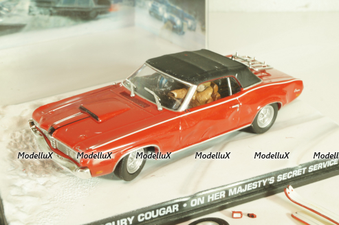 Mercury Cougar from movie "On her Majesty's secret service" 1969, red, James Bond Modellauto Collection №21, Altaya 1:43