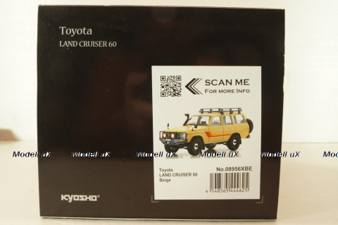 Toyota Land Cruiser 60 1981, beige, w/roof rack + (08956XBE), KYO8956XE, Kyosho 1:18