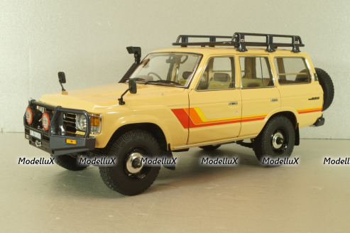 Toyota Land Cruiser 60 1981, beige, w/roof rack + (08956XBE), KYO8956XE, Kyosho 1:18
