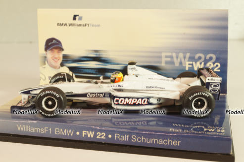 Williams FW22 BMW Formula 1, Ralf Schumacher 2000, F1, 80420017594, Minichamps 1:43