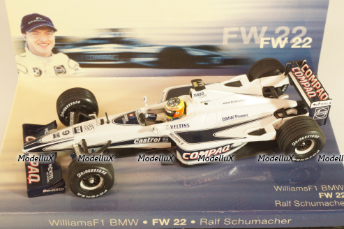 Williams FW22 BMW Formula 1, Ralf Schumacher 2000, F1, 80420017594, Minichamps 1:43