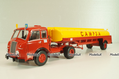 Pegasso Mofletes with semi trailer Campsa 1948, red/yellow, Semi remorque d'Exception #8, Altaya 1:43