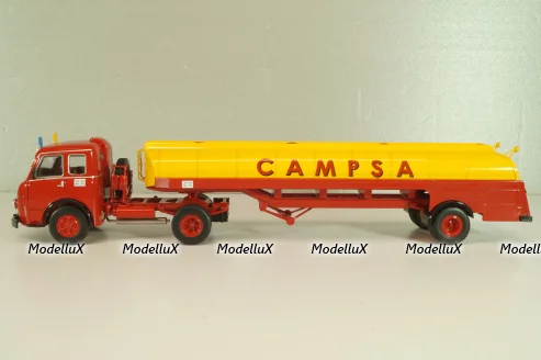 Pegasso Mofletes with semi trailer Campsa 1948, red/yellow, Semi remorque d'Exception #8, Altaya 1:43