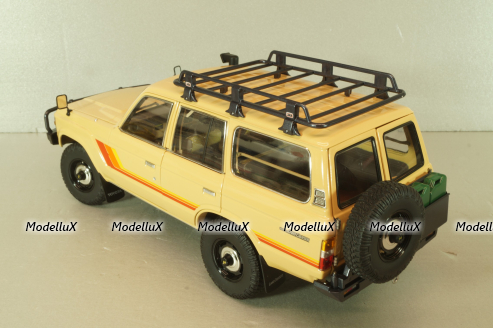 Toyota Land Cruiser 60 1981, beige, w/roof rack + (08956XBE), KYO8956XE, Kyosho 1:18
