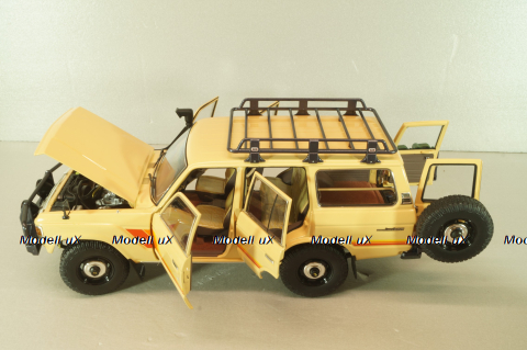 Toyota Land Cruiser 60 1981, beige, w/roof rack + (08956XBE), KYO8956XE, Kyosho 1:18