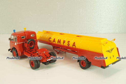 Pegasso Mofletes with semi trailer Campsa 1948, red/yellow, Semi remorque d'Exception #8, Altaya 1:43