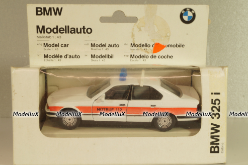 BMW 535i Notruf (E34) 1987, white/red strip, 82229417277, Shabak 1:43
