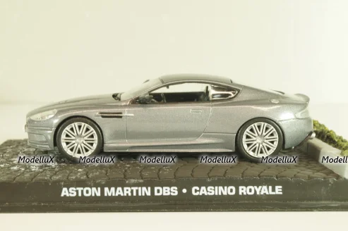 Aston Martin DBS from movie "Casino Royale" 2006, silver, James Bond Modellauto Collection #5, Altaya 1:43