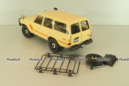 Toyota Land Cruiser 60 1981, beige, w/roof rack + (08956XBE), KYO8956XE, Kyosho 1:18