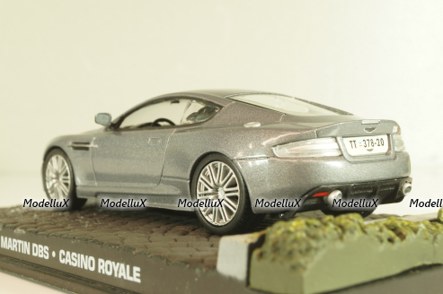 Aston Martin DBS from movie "Casino Royale" 2006, silver, James Bond Modellauto Collection #5, Altaya 1:43