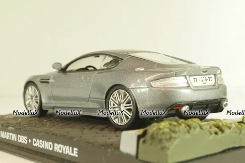 Aston Martin DBS from movie "Casino Royale" 2006, silver, James Bond Modellauto Collection #5, Altaya 1:43