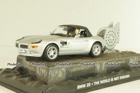 BMW Z8 from movie "The world is not enough" 1999, silver, James Bond Modellauto Collection №4 , Altaya 1:43
