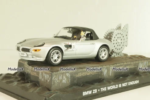 BMW Z8 from movie "The world is not enough" 1999, silver, James Bond Modellauto Collection №4 , Altaya 1:43