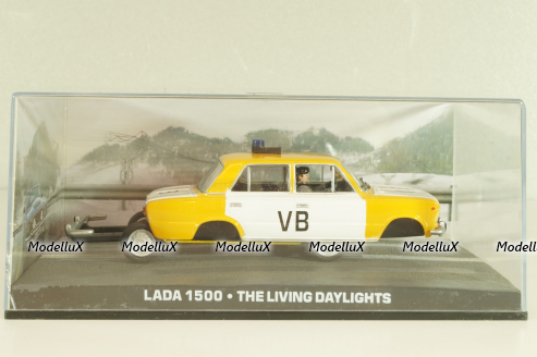 Ваз-2103 Жигули from movie "The living daylights" 1987, yellow/white, James Bond Modellauto Collection #26, Altaya 1:43
