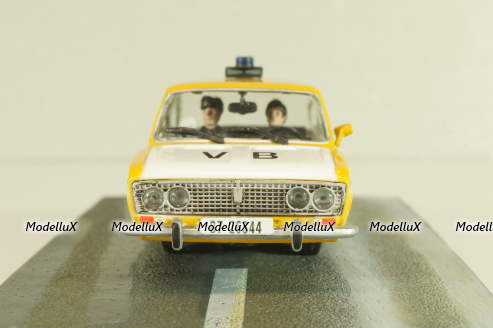 Ваз-2103 Жигули from movie "The living daylights" 1987, yellow/white, James Bond Modellauto Collection #26, Altaya 1:43