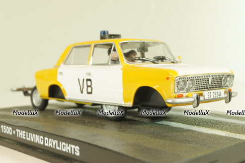 Ваз-2103 Жигули from movie "The living daylights" 1987, yellow/white, James Bond Modellauto Collection #26, Altaya 1:43