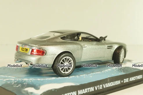 Aston Martin V12 Vanquish from movie "Die another day" 2002, silver, James Bond Modellauto Collection №2, Altaya 1:43