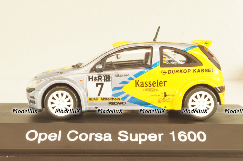 Opel Corsa Super 1600 #7, grey/yellow, 04832, Schuco 1:43