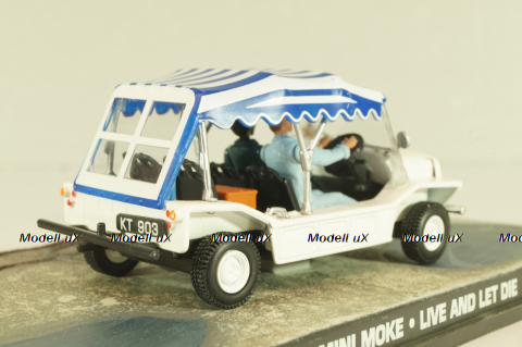 Mini Moke from movie "Live and let die" 1973, white, James Bond Modellauto Collection #24, Altaya 1:43