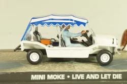 Mini Moke from movie "Live and let die" 1973, white, James Bond Modellauto Collection #24, Altaya 1:43