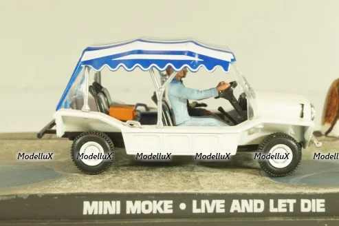 Mini Moke from movie "Live and let die" 1973, white, James Bond Modellauto Collection #24, Altaya 1:43