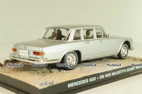 Mercedes-Benz 600 (W100) from movie "On her Majesty's secret service" 1969, silver, James Bond Modellauto Collection #32, Altaya 1:43