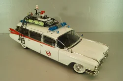 Cadillac Ecto 1 from movie car Ghostbusters with tools, white, W1176, Hot Wheels Elit 1:18