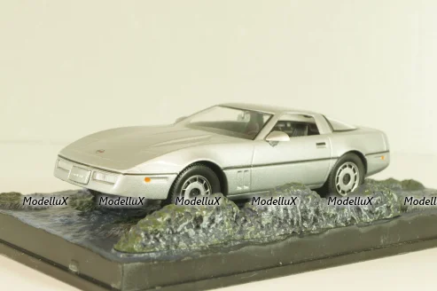 Chevrolet Corvette (C4) from movie "A view to a kill" 1985, silver, James Bond Modellauto Collection #37, Altaya 1:43