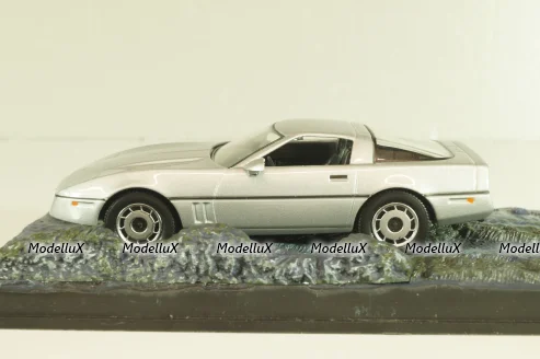 Chevrolet Corvette (C4) from movie "A view to a kill" 1985, silver, James Bond Modellauto Collection #37, Altaya 1:43
