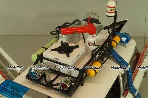 Cadillac Ecto 1 from movie car Ghostbusters with tools, white, W1176, Hot Wheels Elit 1:18
