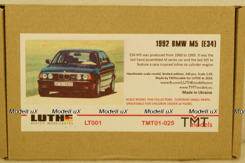 BMW M5 E34, 1992 кит, TMTmodels 1:43 
