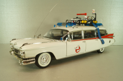 Cadillac Ecto 1 from movie car Ghostbusters with tools, white, W1176, Hot Wheels Elit 1:18