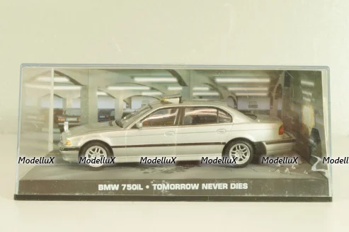 BMW 750iL (E38) from movie "Tomorrow never dies" 1997, silver, James Bond Modellauto Collection #15, Altaya 1:43