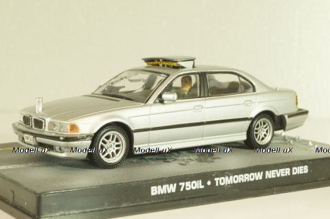 BMW 750iL (E38) from movie "Tomorrow never dies" 1997, silver, James Bond Modellauto Collection #15, Altaya 1:43