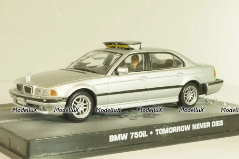 BMW 750iL (E38) from movie "Tomorrow never dies" 1997, silver, James Bond Modellauto Collection #15, Altaya 1:43